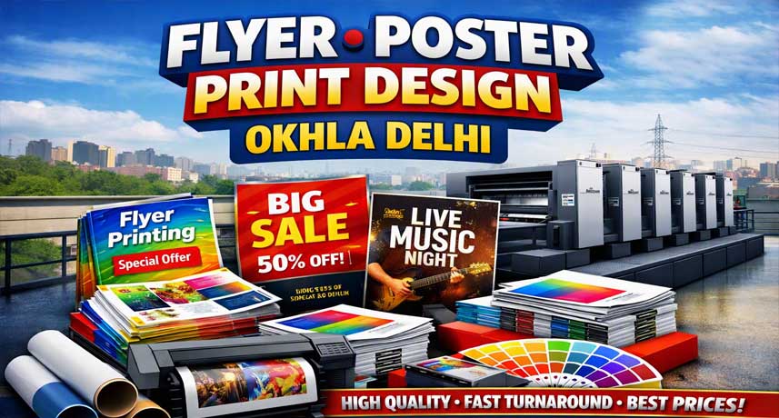 High quality flyer printing services in Okhla Delhi by Lakshya Advertise with fast delivery