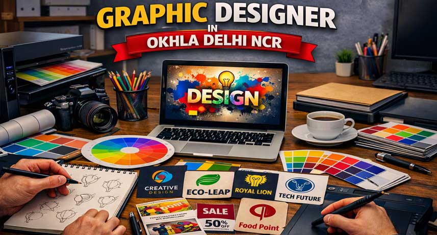 Graphic designer services office in Okhla Delhi NCR by Lakshya Advertise – creative logo, branding, and digital design studio