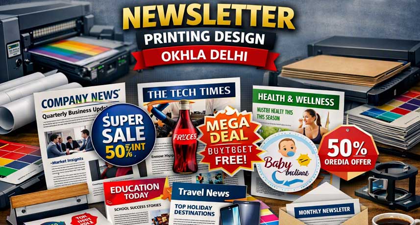 Newsletter printing and design services in Okhla Delhi by Lakshya Advertise – professional business, corporate, and promotional newsletter printing